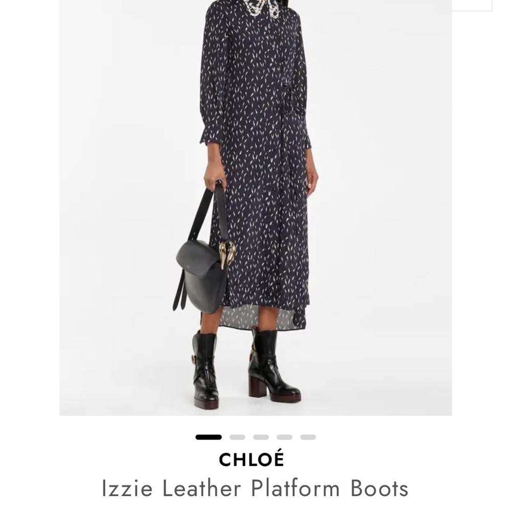 Chloe Izzie Leather Platform Boots - Picture 7 of 9